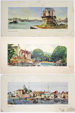 Three loose Carriage Prints comprising: Tilbury Hailing Station, Essex by Francis R Flint,