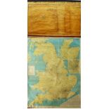 A pair of rolled Maps on wooden batons, both printed by George Philip & Son comprising: LNER