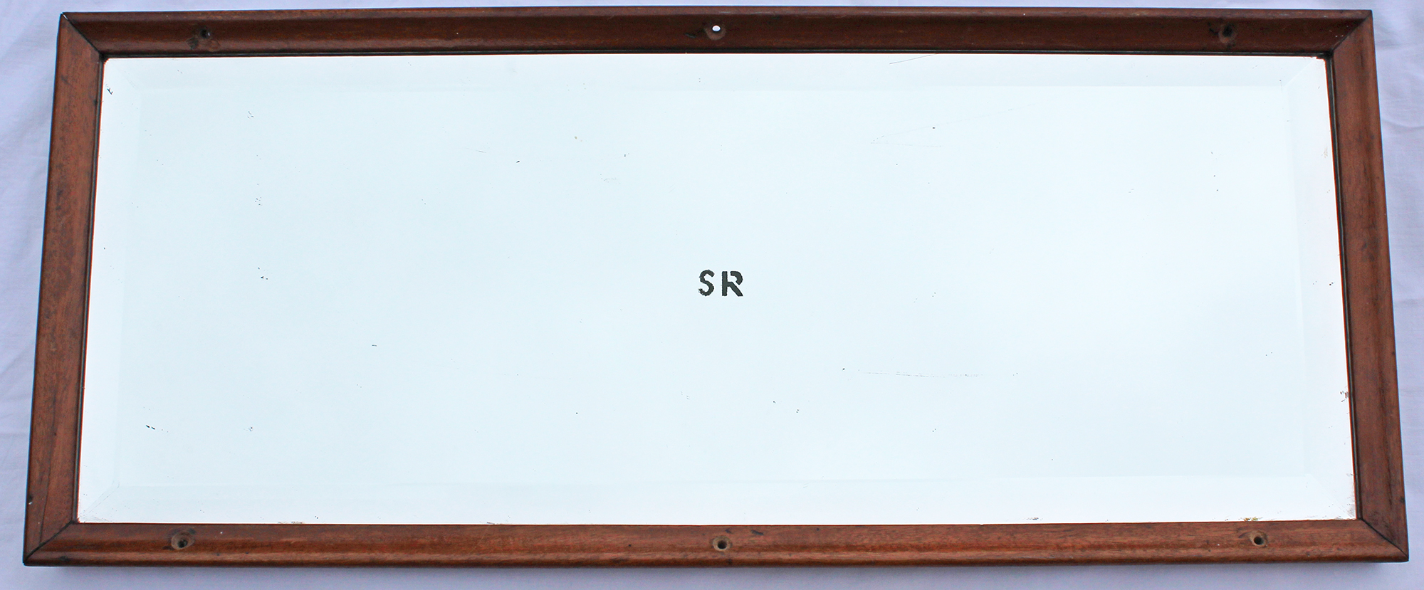 Southern Railway Carriage Mirror in original frame measuring 27in x 11.25in. Stylish bevelled edge