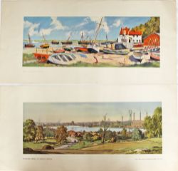 A pair of loose Carriage Prints comprising: The River Orwell At Ipswich, Suffolk by Leonard