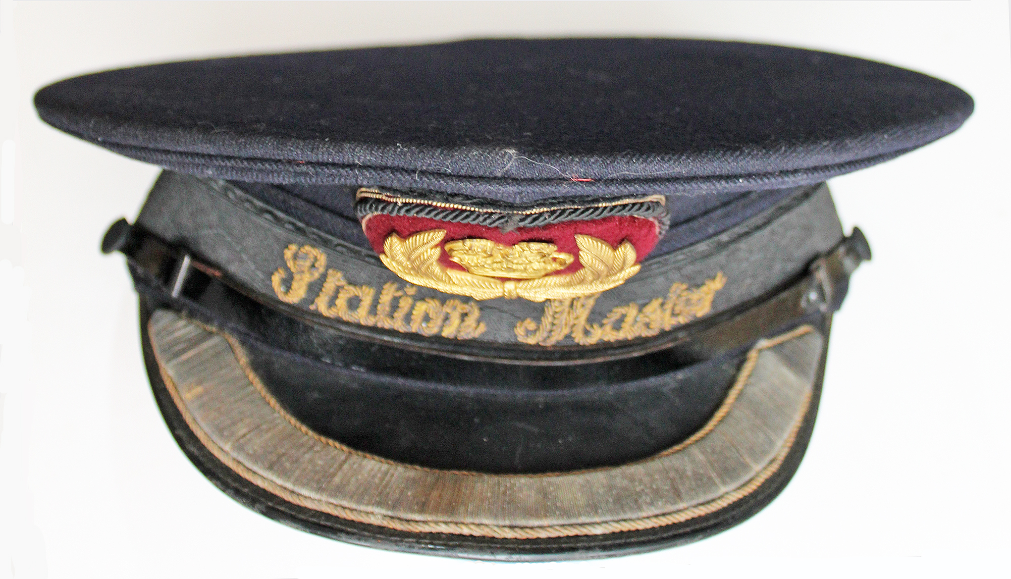 BR(M) Station Masters Hat manufactured by J Compton Sons & Webb Ltd London. No size visible. In