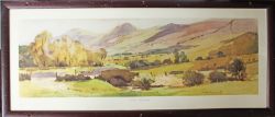 Carriage Print Edale by Jack Merriott. In an original type glazed frame.