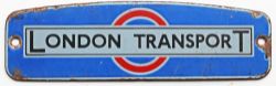 London Transport Bus RTL/RTW radiator badge. Approximately 7.5in x 2.25in rectangular enamel. Some