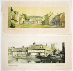 A pair of loose Carriage Prints comprising: Broadway, Worcestershire by Frank Sherwin; Tewkesbury,