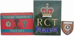 Locomotive Headboard, 79 Railway Squadron RCT Train WOII. Believed to have been affixed to one of