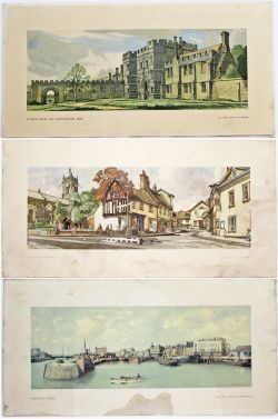 A trio of loose Carriage Prints comprising: St Osyth Priory near Clacton-on-Sea, Essex by F.W.