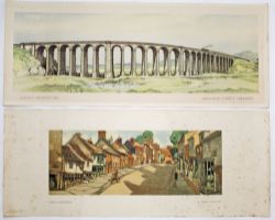Carriage Prints, a pair comprising: Hatfield, Hertfordshire by Horace Wright and Railway