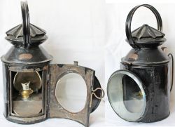 LSWR 4 aspect Handlamp with original LSWR reservoir and a BR/SR burner. Brass plated E on reducing