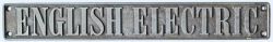English Electric plate measuring 16in x 2.25in, as removed.