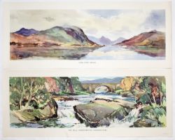 BR(Sc) Carriage Prints, a loose pair comprising - Loch Etive, Argyll by Jack Merriott and The Falls,