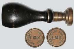 LMS Brass Stamp ORBLISTON JUNCTION. Wooden handle, overall height is 3.5in. Ex Highland Railway
