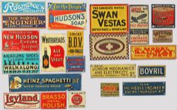 Bassett Lowke O Gauge Advertising Signs, quantity 22 to include Rowntrees, Hudsons; Bovril; Swan;