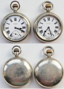 Pocket Watches, a pair, both Swiss made Record comprising; LMS 10195 in working condition; LNER 1575