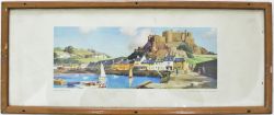 Carriage Print, Gorey Harbour, Jersey from an original painting by Frank Sherwin from the Southern