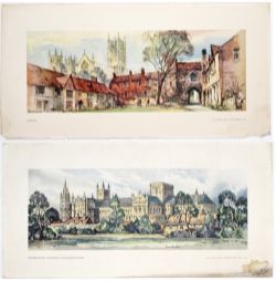 A pair of Carriage Prints comprising: Lincoln by Jack Merriott and Peterborough Cathedral