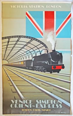 Poster, Victoria Station London, Venice Simplon Orient Express, London Paris Venice by Tix