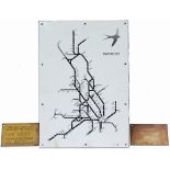 BR Intercity Map of the System issued 1989, Black on White Melamine measuring 23.5in x 16.5in