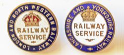 WW1 Railway Service Badges, quantity 2 comprising: Lancashire and Yorkshire Railway B10492 by