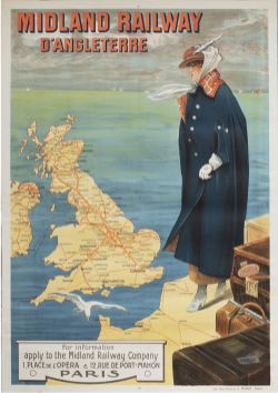 Poster MIDLAND RAILWAY D'ANGLETERRE FOR INFORMATION APPLY TO THE MIDLAND RAILWAY COMPANY 1 PLACE