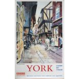 Poster BR(NE) YORK THE SHAMBLES by A. Carr Linford. Double Royal 25in x 40in. In very good