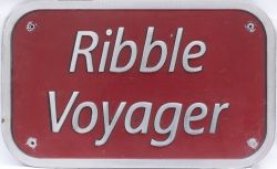 Nameplate RIBBLE VOYAGER ex Virgin DEMU Class 220 220010 built at Bombardier Belgium in 2000.
