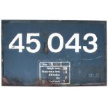 Diesel locomotive flamecut cabside panel 45043 ex British Railways Diesel originally numbered D58