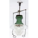 Southern Railway small size Sugg platform gas lamp complete with chains and glass globe and enamel