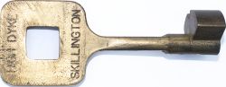 Tyers No9 single line bronze key token HIGH DYKE - SKILLINGTON. Configuration B, in ex railway