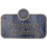 Nameplate CHRISTOPHER COLUMBUS ex Virgin Super Voyager Diesel Electric Class 221 No 221103. Named