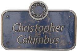 Nameplate CHRISTOPHER COLUMBUS ex Virgin Super Voyager Diesel Electric Class 221 No 221103. Named