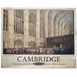 Poster BR(E) CAMBRIDGE KING'S COLLEGE CHAPEL QUEEN ELIZABETHS VISIT 1564 by Fred Taylor. Quad