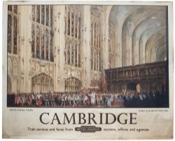 Poster BR(E) CAMBRIDGE KING'S COLLEGE CHAPEL QUEEN ELIZABETHS VISIT 1564 by Fred Taylor. Quad