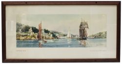 Carriage Print DARTMOUTH, DEVON by Frank Mason RI. From the Western Region Series issued in 1954. In