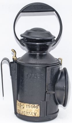 LNER Great Central pattern 3 Aspect Handlamp stamped in the side LNE-C and brass plated LNE-C