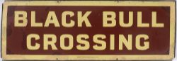 North Eastern Railway enamel crossing name board BLACK BULL CROSSING from the crossing between