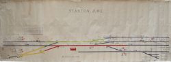 BR(M) signal box diagram STANTON JUNC. Full colour issued 10th Sept 1964 showing To Ilkeston, West
