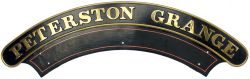 Nameplate PETERSTON GRANGE from the GWR Collett Grange Class 4-6-0 built at Swindon in 1939 as order