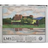 Poster LMS RHUDDLAN CASTLE by Norman Wilkinson. Quad Royal 50in x 40in. In very good condition