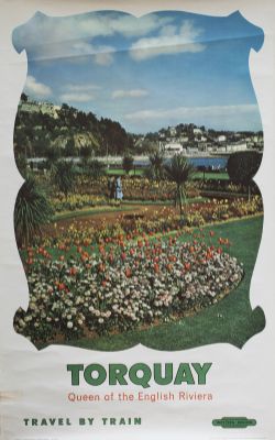 Poster BR(W) TORQUAY QUEEN OF THE BRITISH RIVIERA. Double Royal 25in x 40in. In very good
