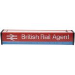 British Railways illuminated advertising sign. BRITISH RAIL AGENT TICKETS AND RESERVATIONS AT