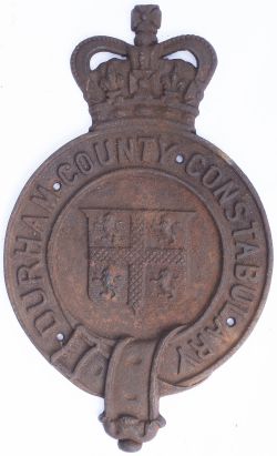 Durham County Constabulary cast iron police station sign