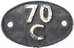 Shedplate 70C Guildford 1948-July 1967. This ex LSWR shed was home to 45 locos in the 1950s and