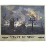 Poster BR(E) SERVICE BY NIGHT by David Shepperd. Quad Royal 40in x 50in. In very good condition