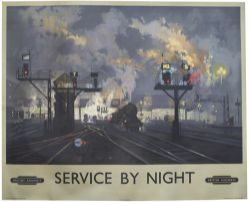 Poster BR(E) SERVICE BY NIGHT by David Shepperd. Quad Royal 40in x 50in. In very good condition
