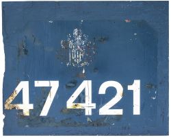 Diesel locomotive flamecut cabside panel 47421 ex British Railways Diesel originally numbered