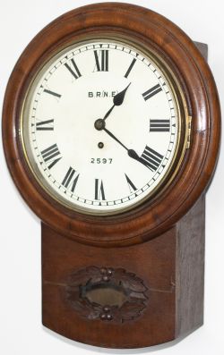 North Eastern Railway 10 inch oak cased dial clock manufactured for the NER by W.B. Headlam of