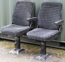 A pair of Drivers and Second Mans Seats ex Class 37. Complete with mounts and arm rests for the