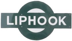 Southern Railway enamel target station sign LIPHOOK from the former London and South Western Railway
