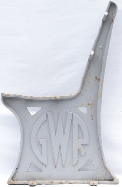 Great Western Railway cast iron Seat Ends x3 with the GWR roundel cast into each end. Have been shot