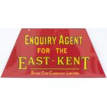 Bus motoring enamel ENQUIRY AGENT FOR THE EAST KENT ROAD CAR COMPANY LIMITED. Double sided, both